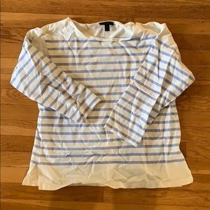J Crew boatneck baby blue stripe tee